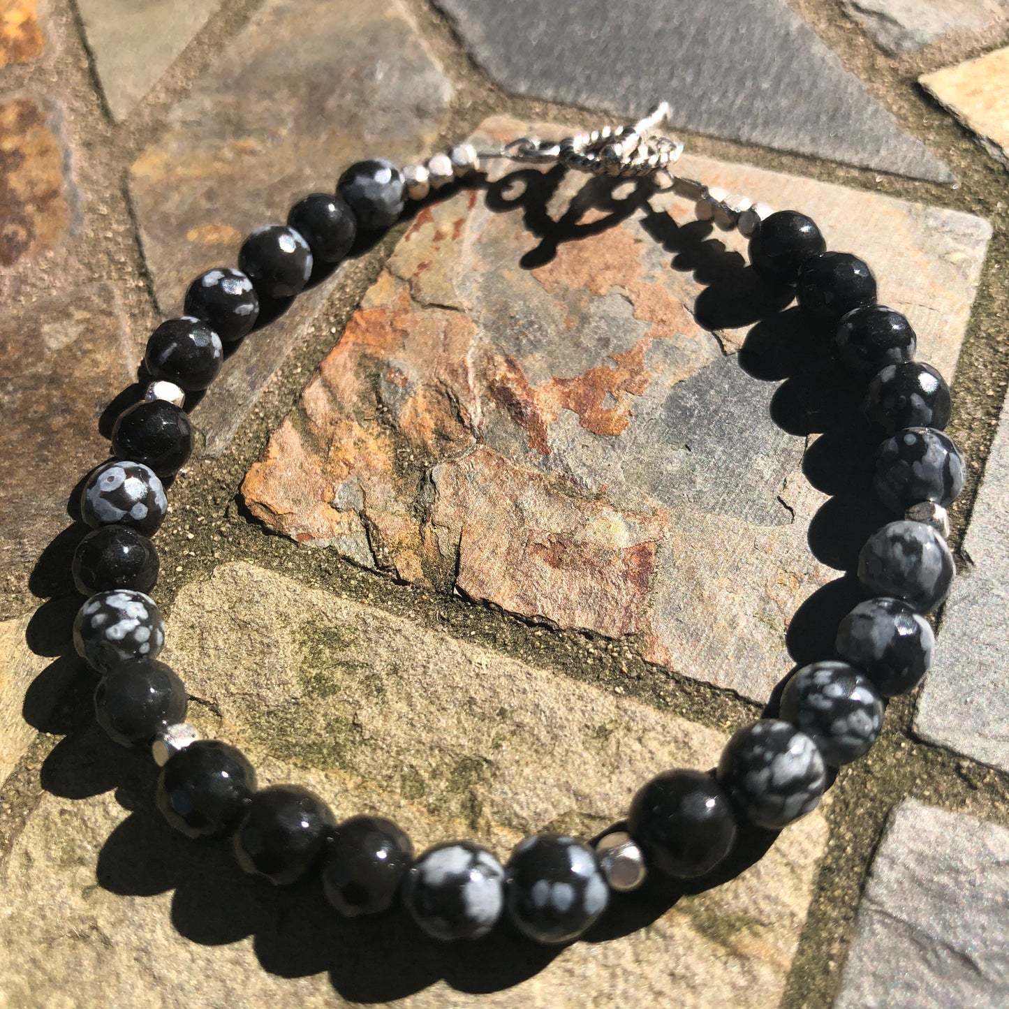 Snowflake Obsidian Bracelet