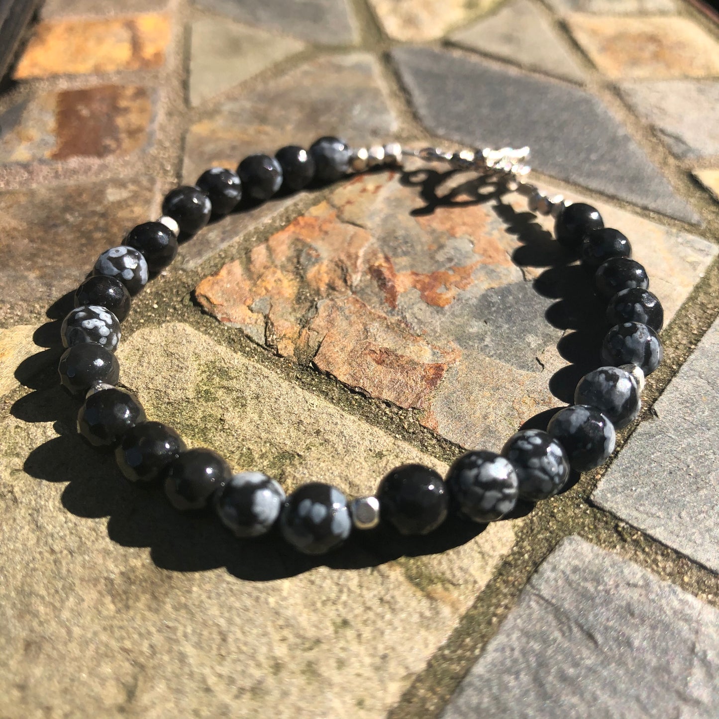 Snowflake Obsidian Bracelet