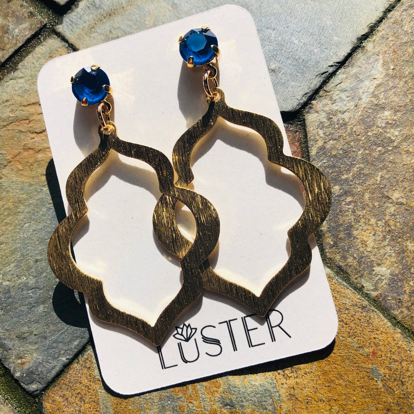 Brass Quatrefoil Earrings