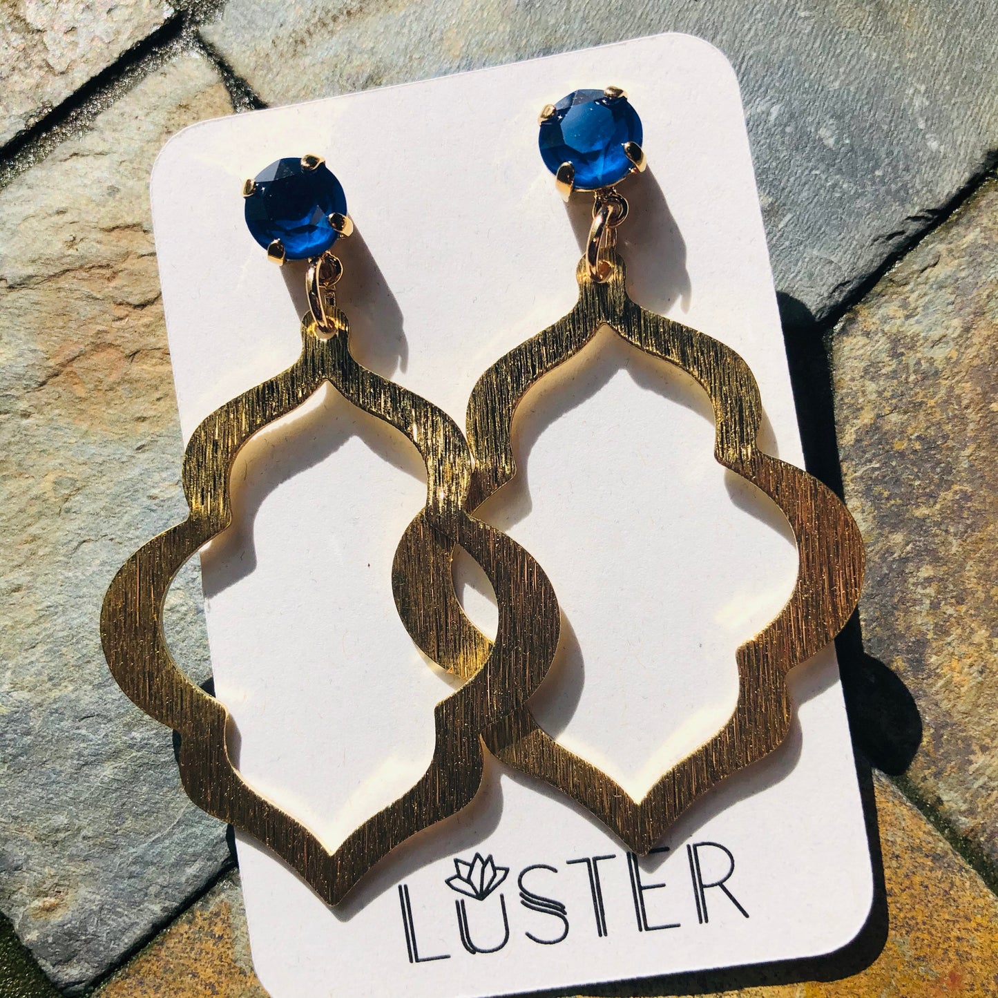 Brass Quatrefoil Earrings