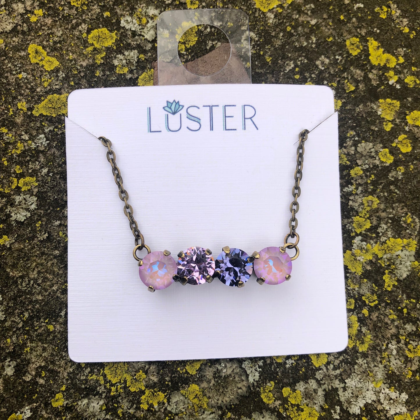Multicolored Quartet Bar Necklace