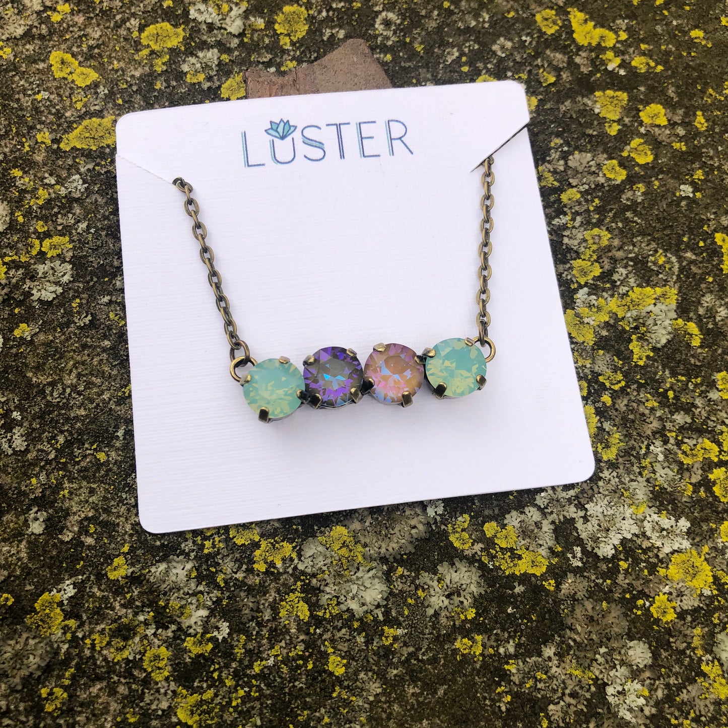 Multicolored Quartet Bar Necklace
