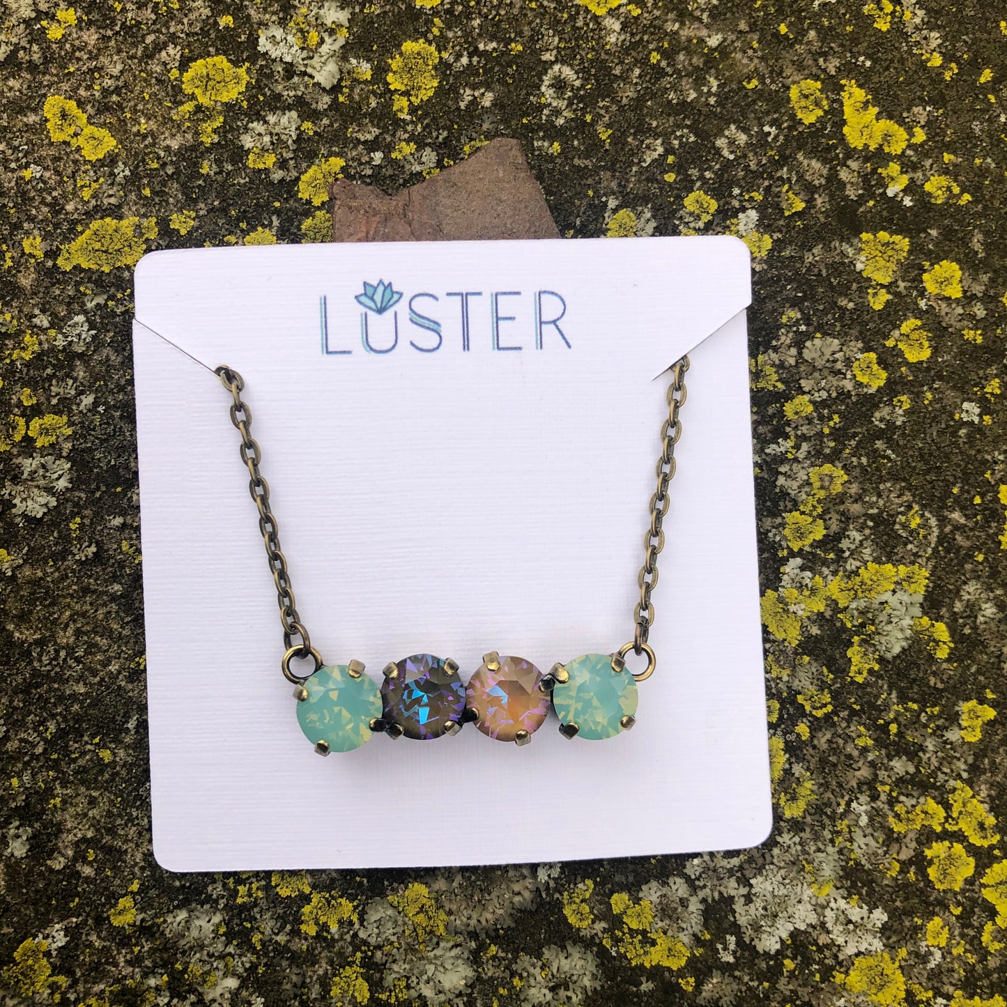 Multicolored Quartet Bar Necklace