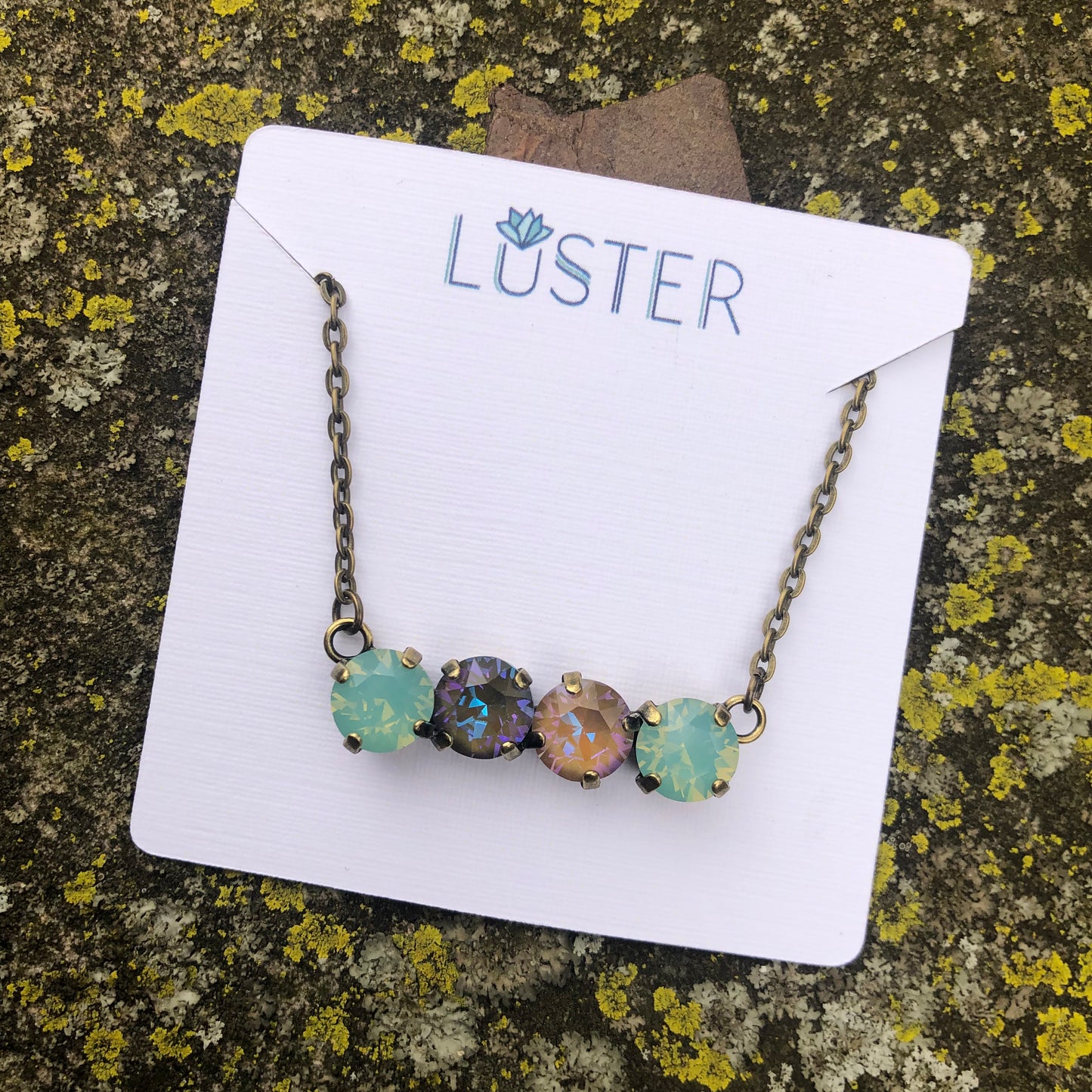 Multicolored Quartet Bar Necklace