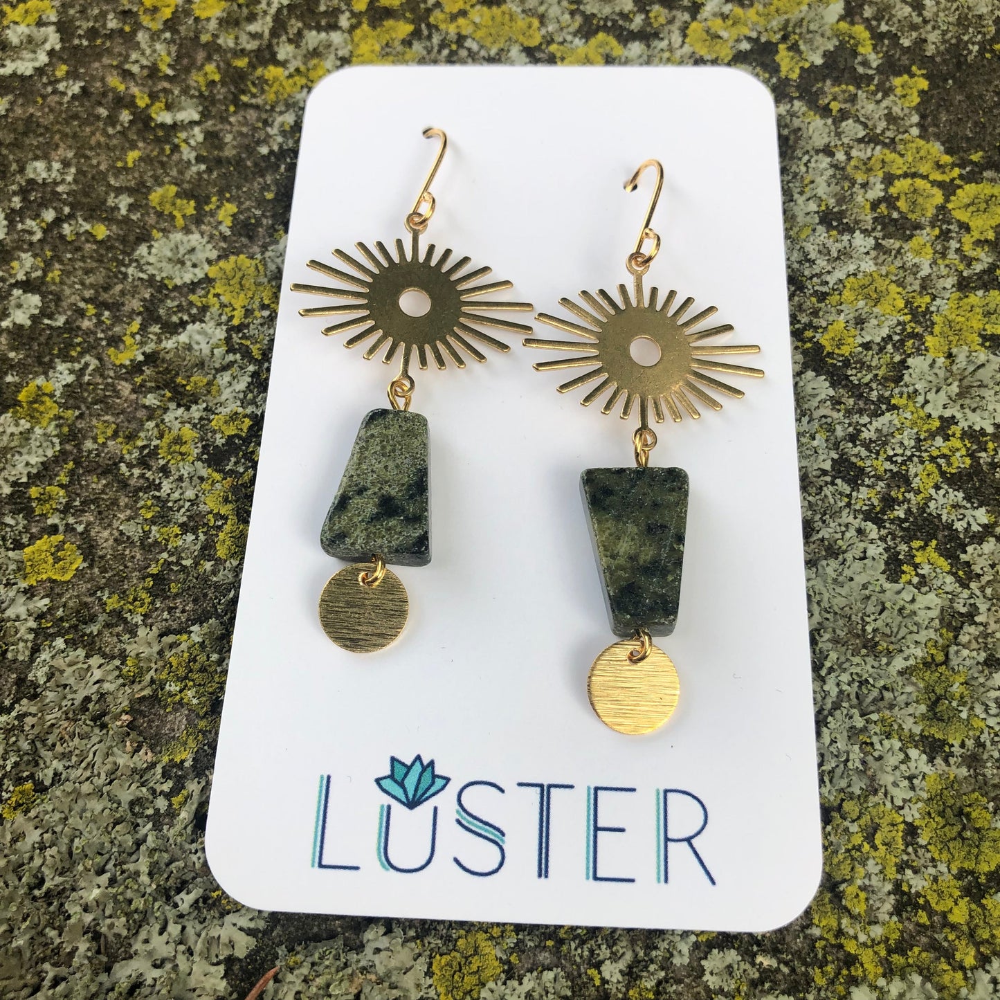 Brass + Stone Lightweight Statement Earrings
