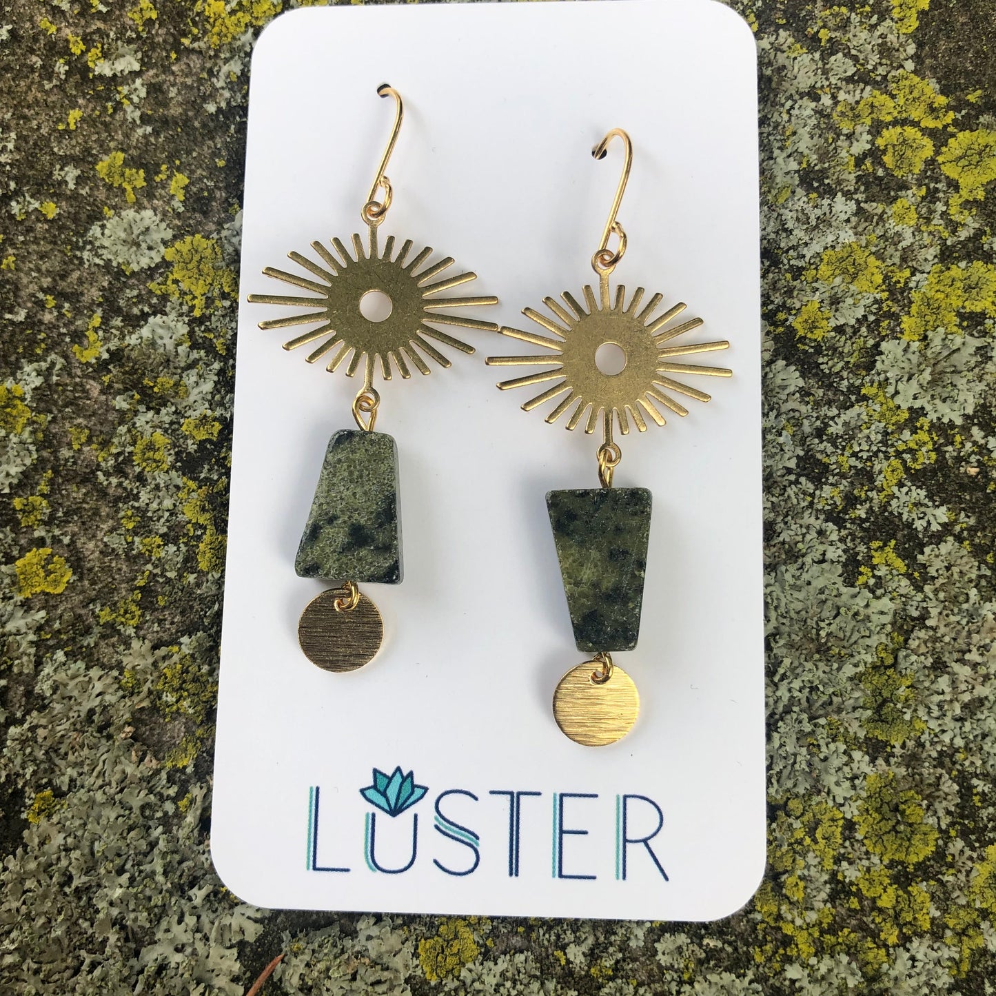 Brass + Stone Lightweight Statement Earrings