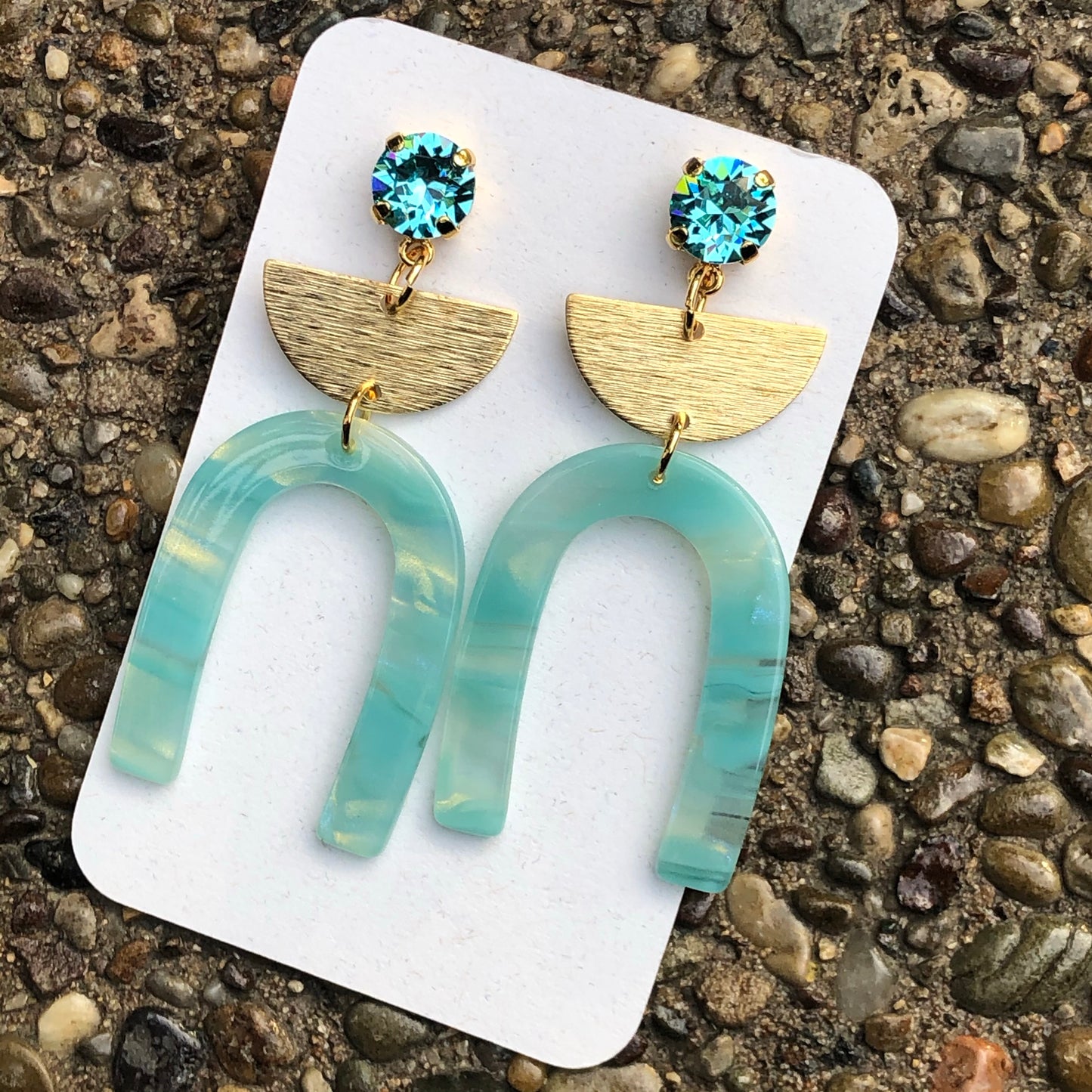 Teal Horseshoe Drops
