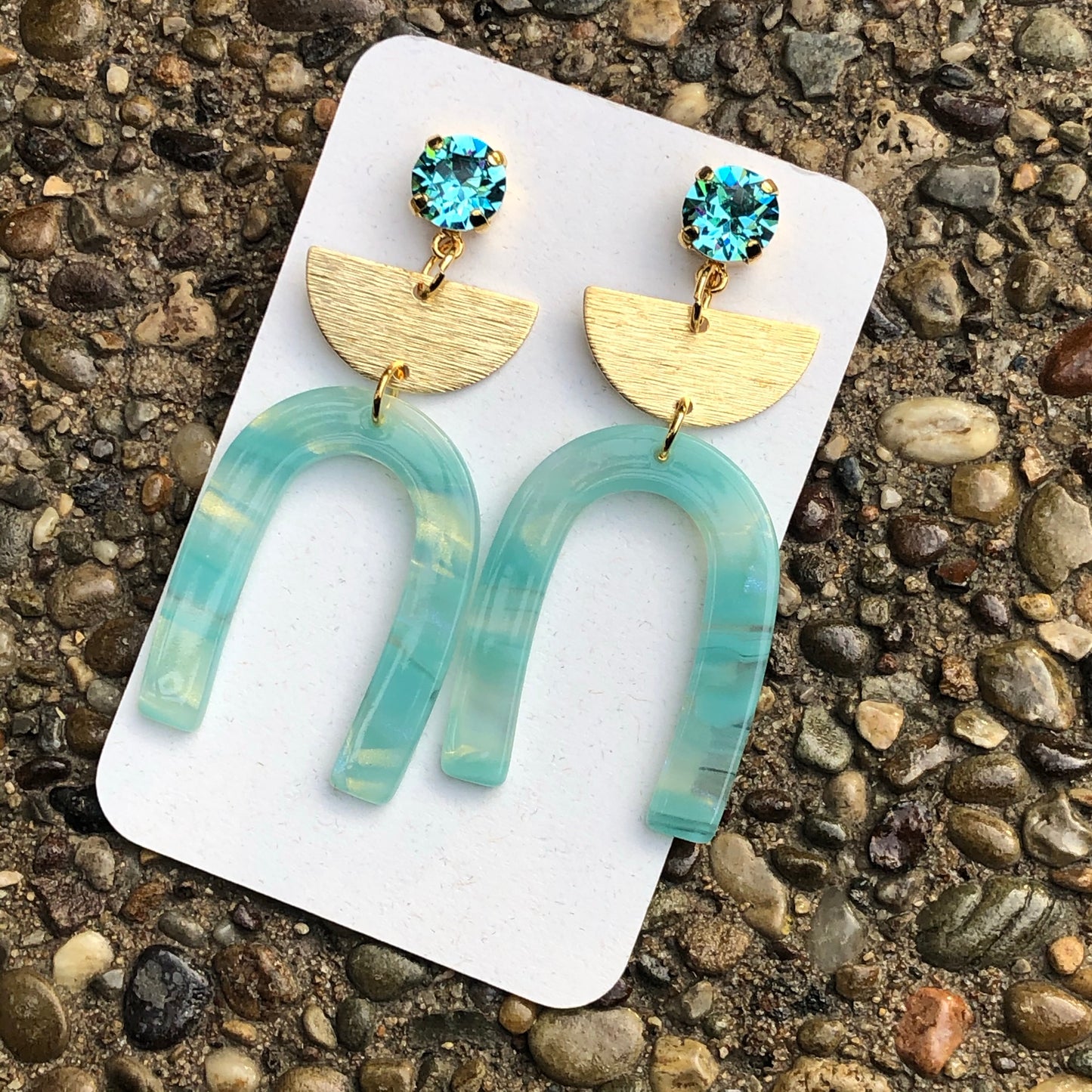 Teal Horseshoe Drops