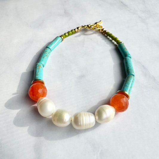 Pearl + Stone Bracelet