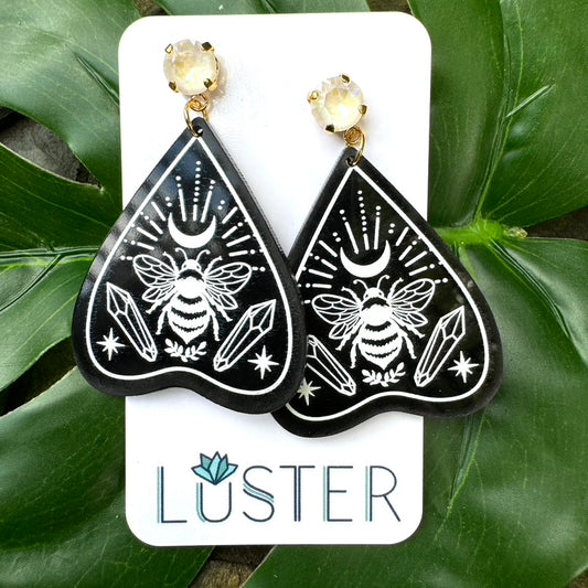 Basking Bee Planchette Earrings