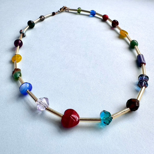 Mixed Up Glass Choker Necklace