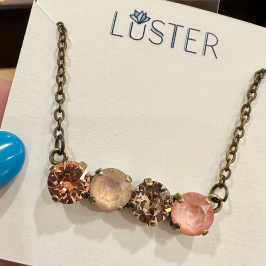 Multicolored Quartet Bar Necklace