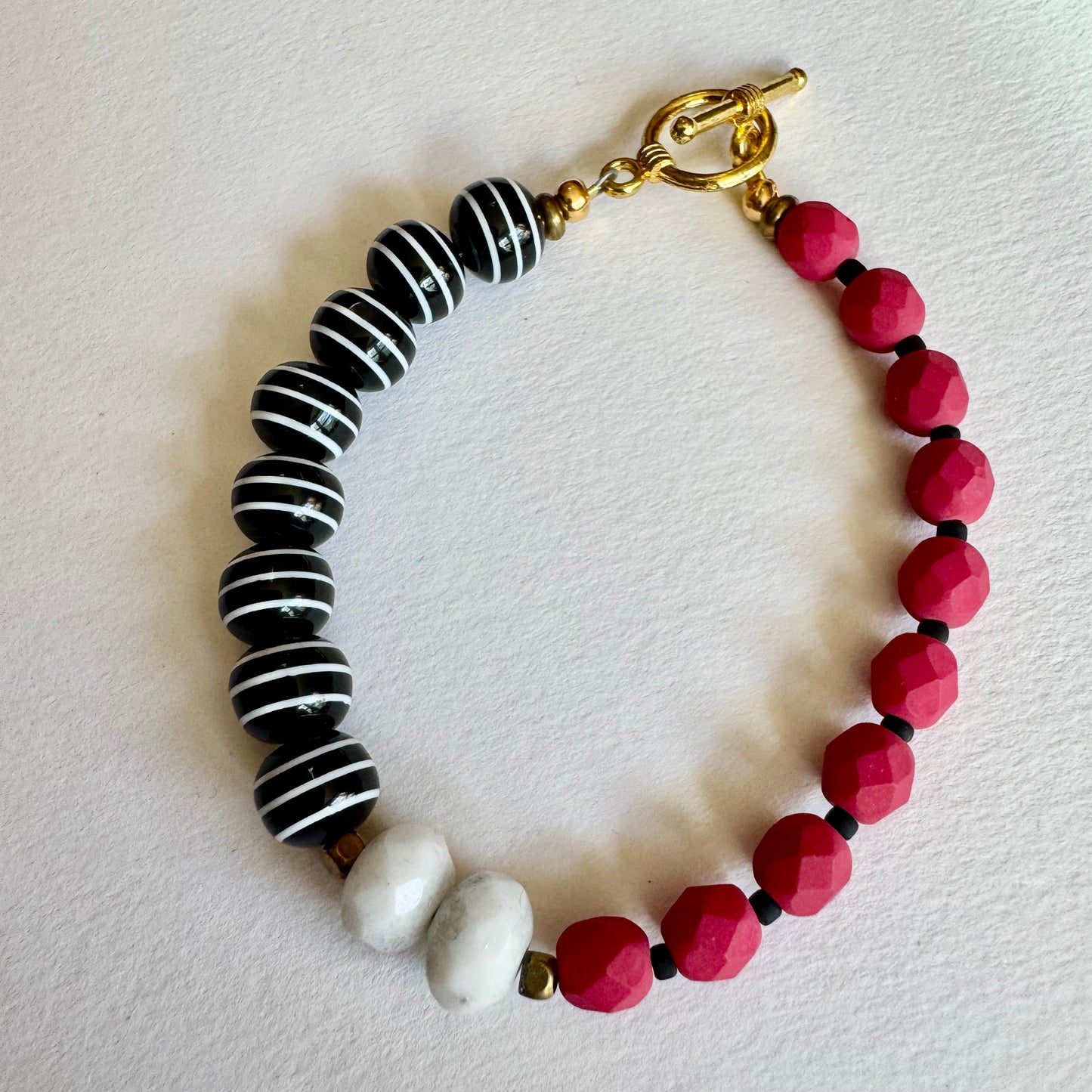 Black + White Glass Bracelet