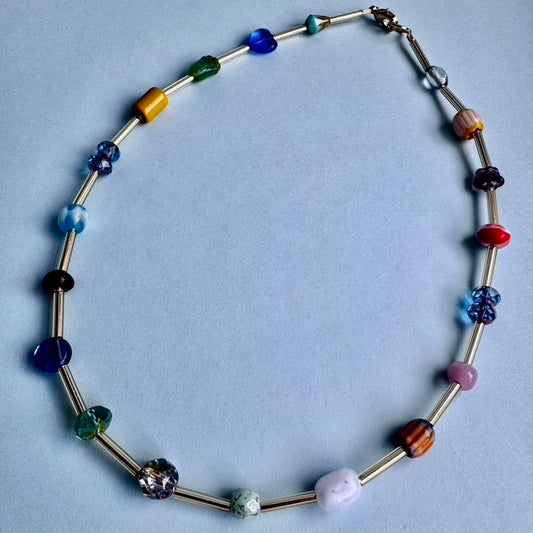 Mixed Up Glass Choker Necklace