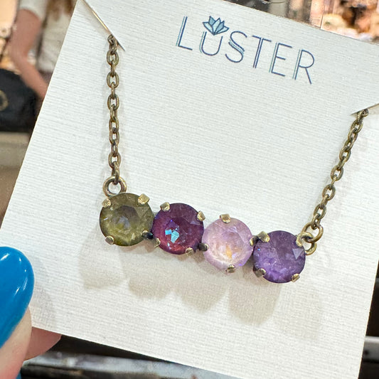 Multicolored Quartet Bar Necklace