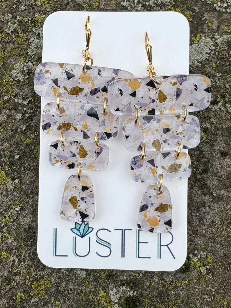 Acrylic Terrazzo Statement Earrings
