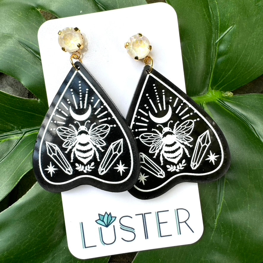 Basking Bee Planchette Earrings