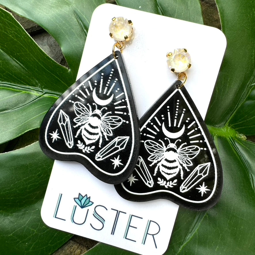 Basking Bee Planchette Earrings