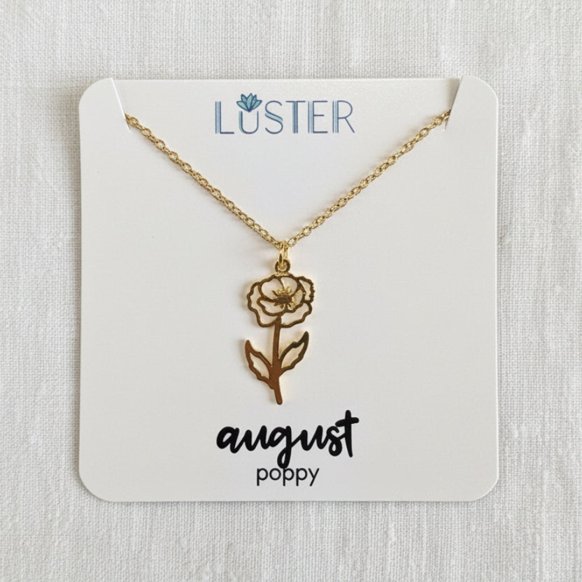 Birth Flower Pendant Necklace