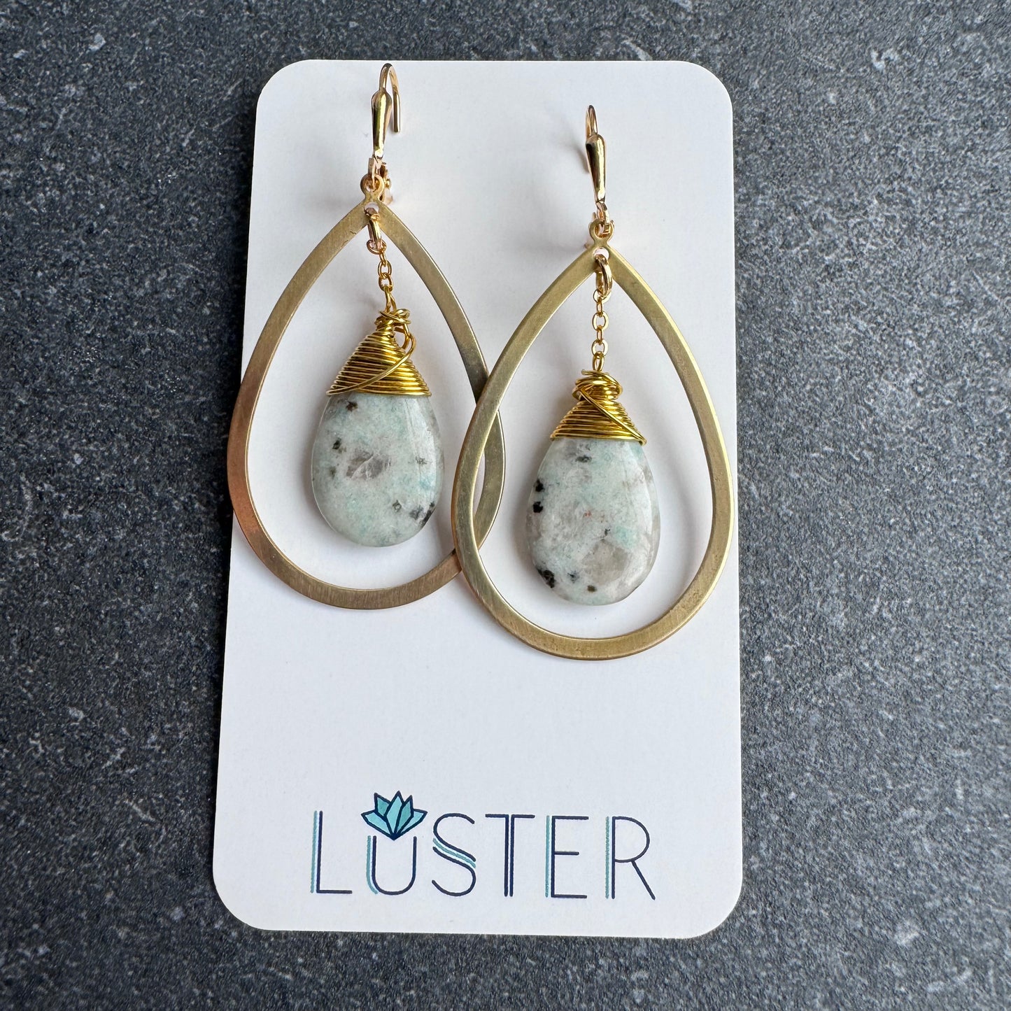 Brass + Stone Lightweight Earrings