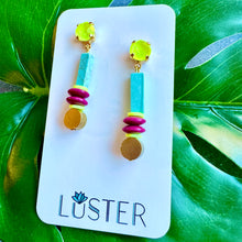 Brass, Stone + Acrylic Lightweight Earrings