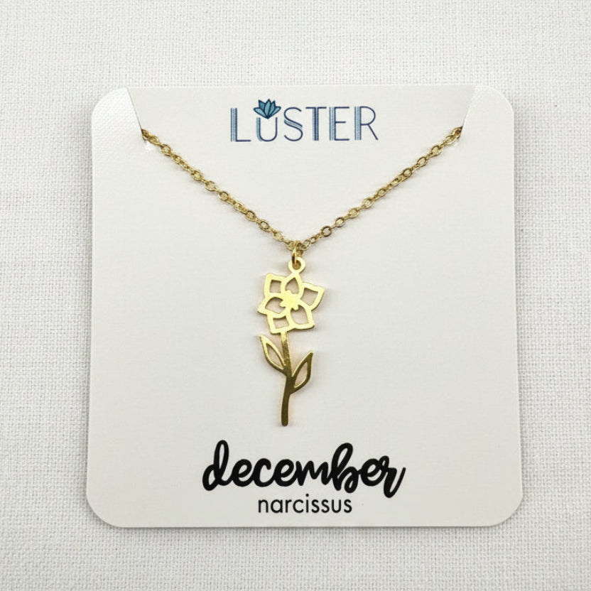 Birth Flower Pendant Necklace