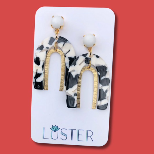 Black + White Acrylic Statement Earrings