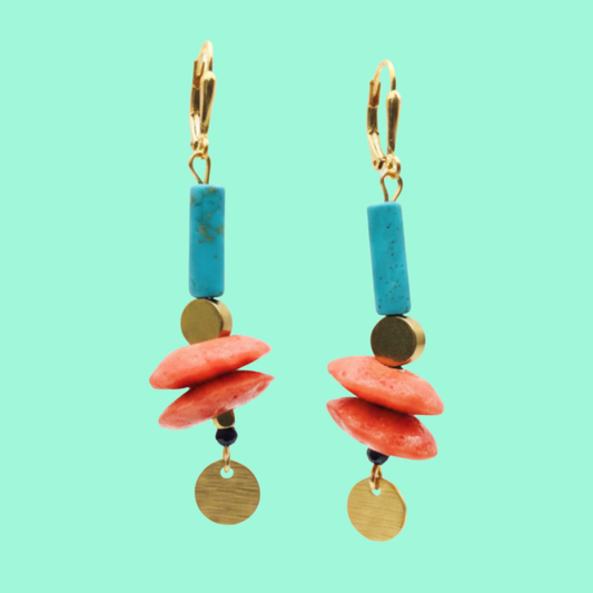 Stone + Glass Statement Earrings