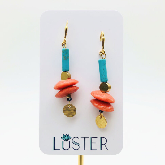 Stone and Glass Statement Earrings