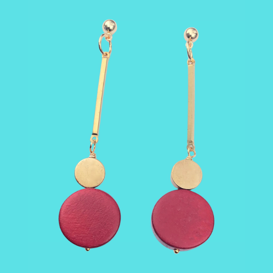 Geometric Brass Statement Earrings