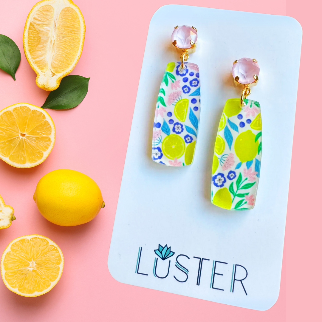 Citrus Floral Drop Earrings