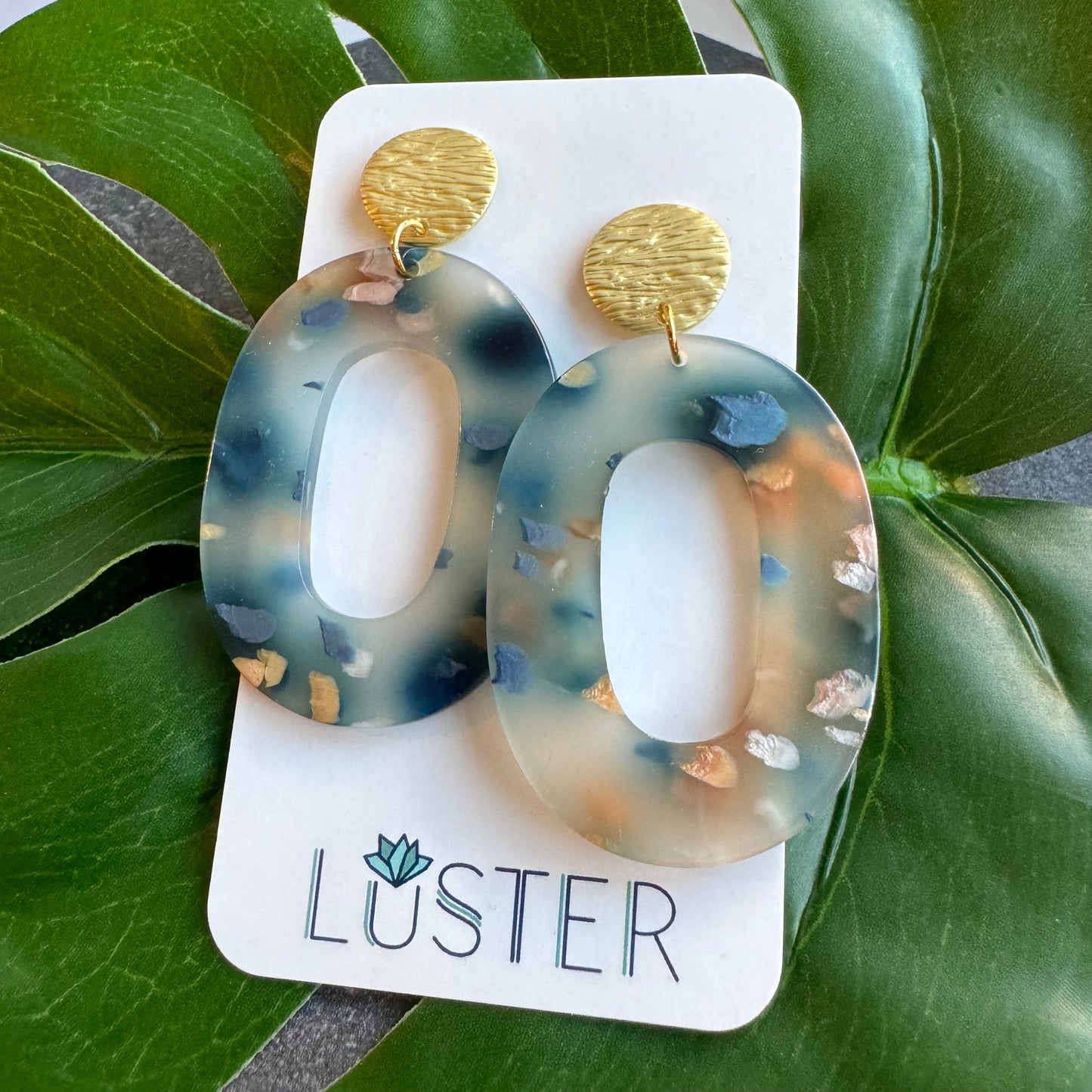 Acrylic Statement Loop Unique Lightweight Earrings