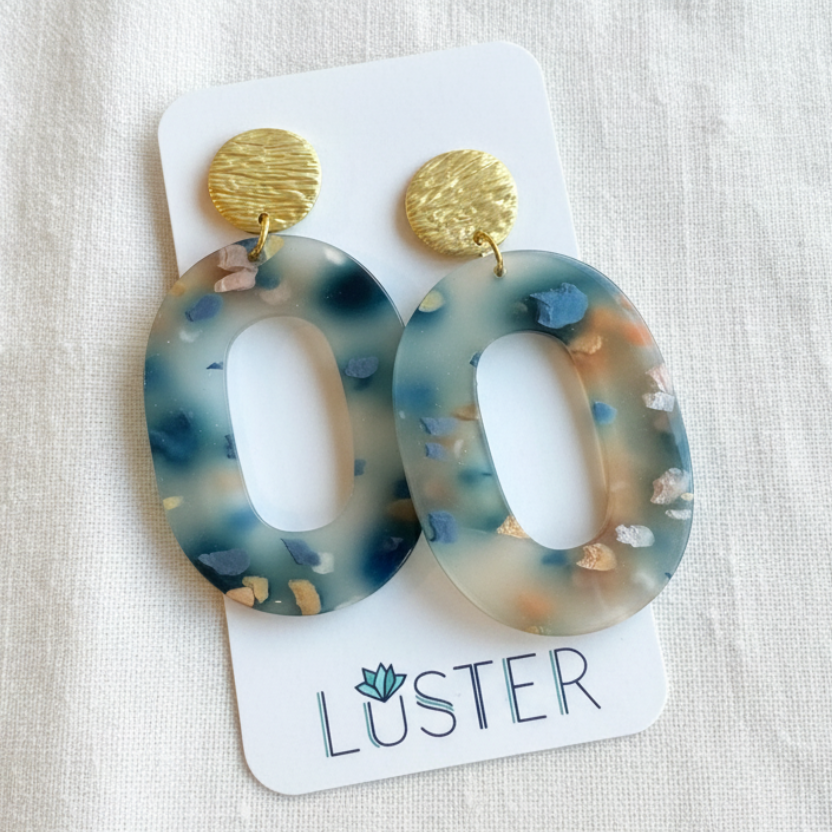 Acrylic Statement Loop Unique Lightweight Earrings