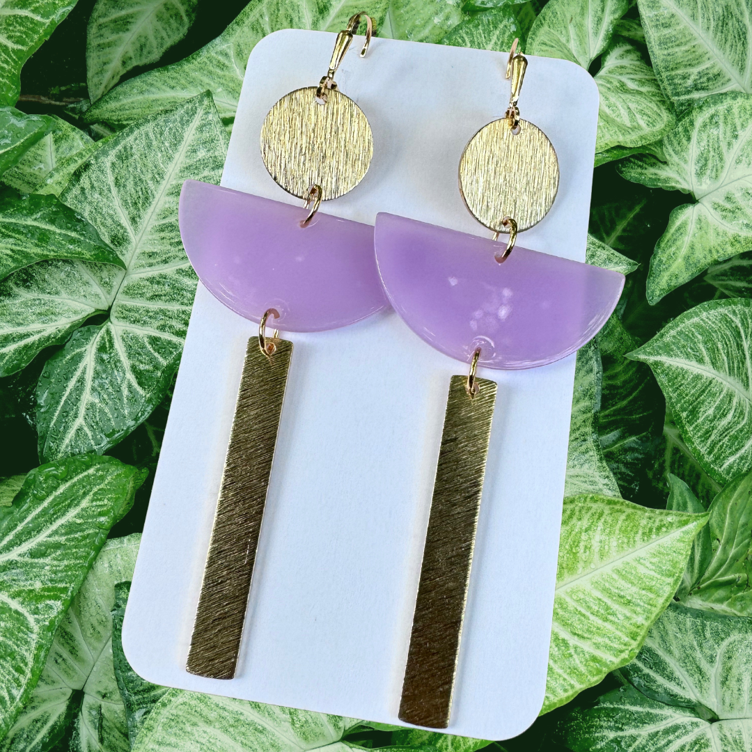 Brass + Acrylic Lightweight Earrings