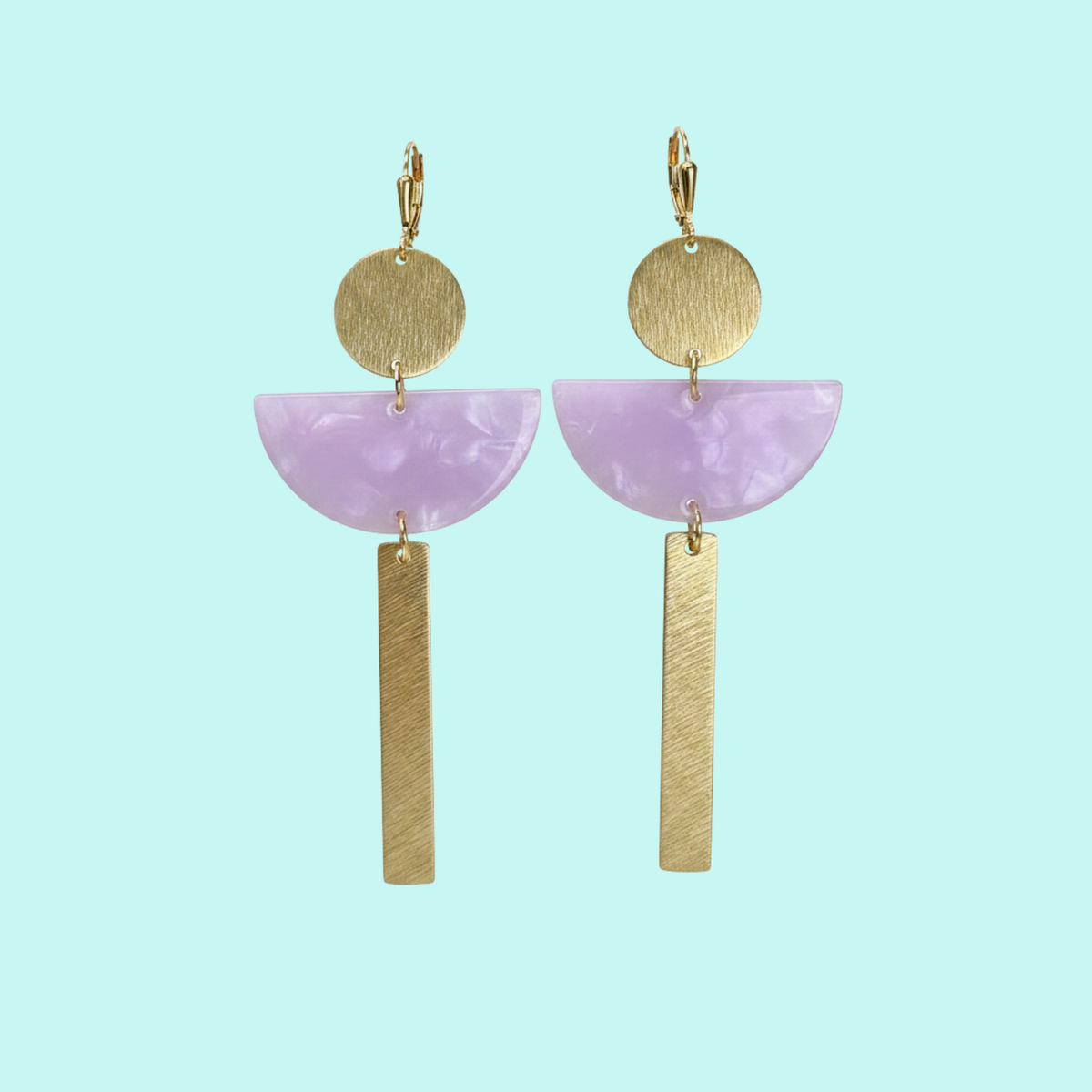 Brass + Acrylic Lightweight Earrings