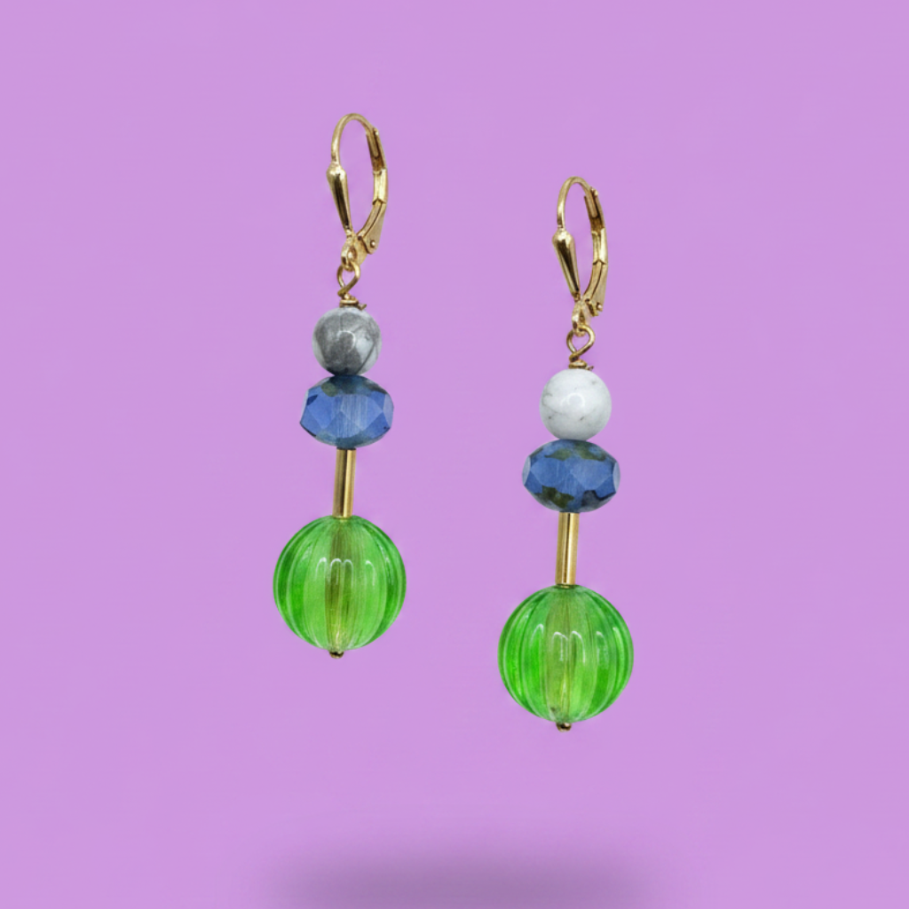 Stone + Glass Earrings