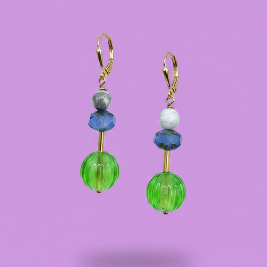 Stone + Glass Earrings