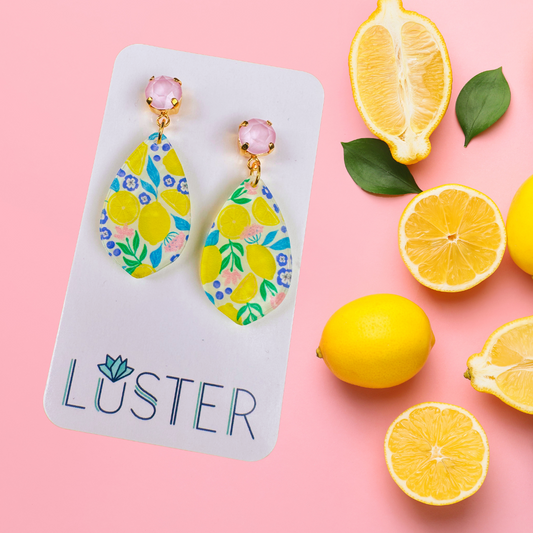 Citrus Floral Drop Earrings