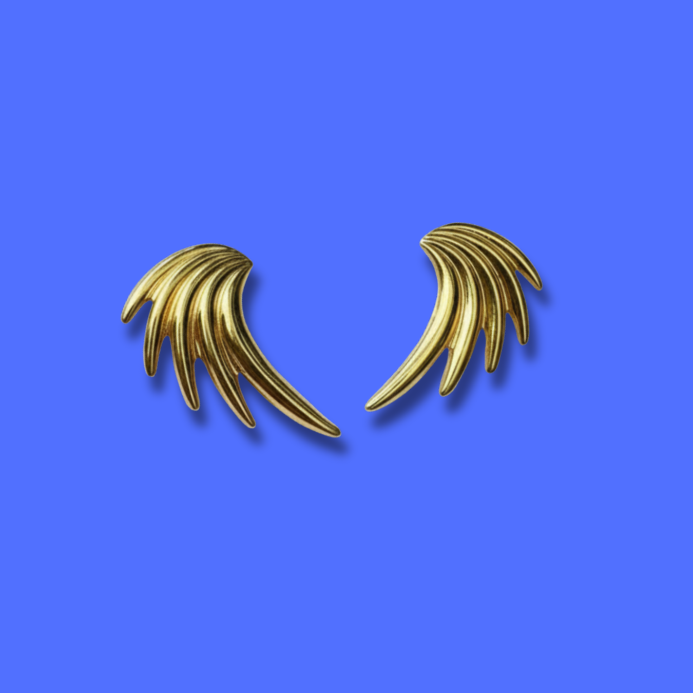 Brass Wing Unique Statement Earrings