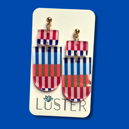 Fun Stripe Statement Earrings