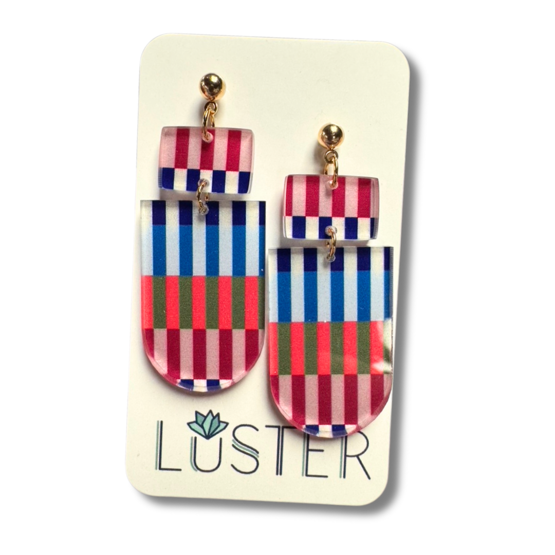 Fun Stripe Statement Earrings