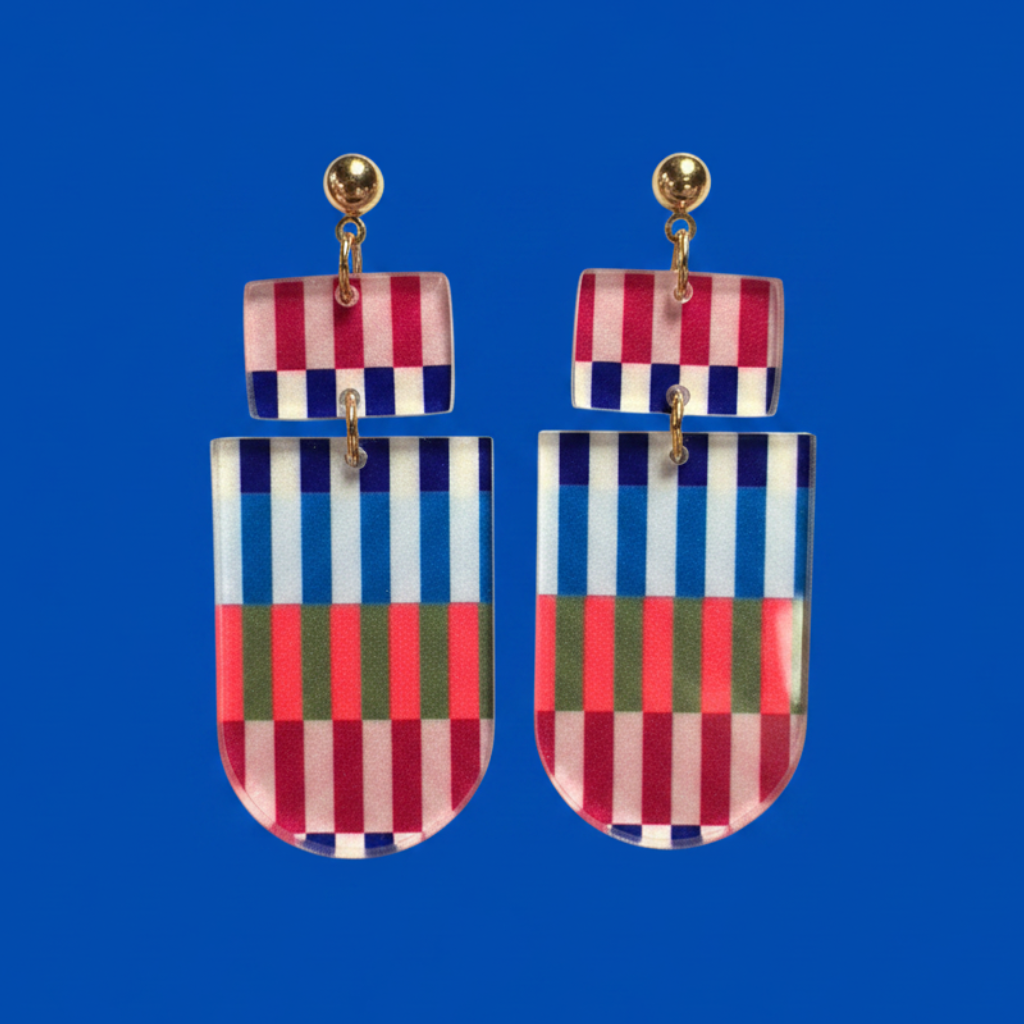 Fun Stripe Statement Earrings