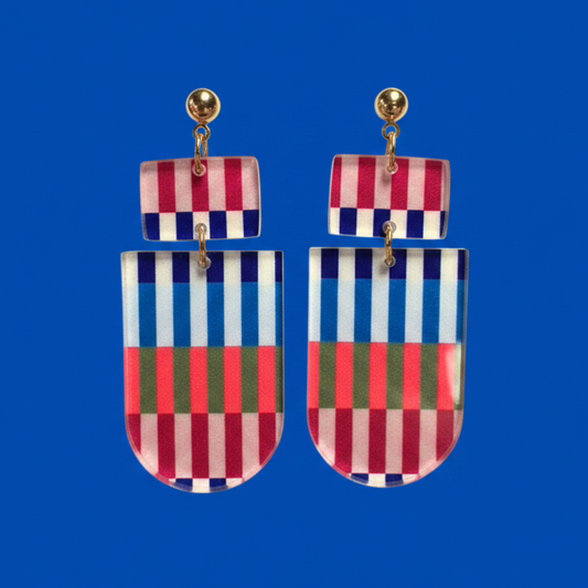 Fun Stripe Statement Earrings