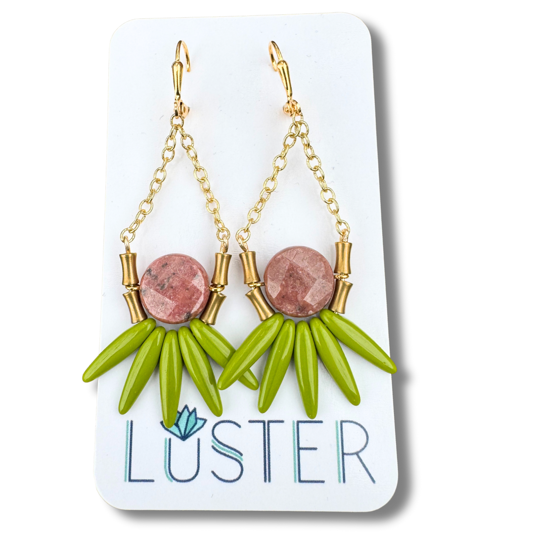 Stone + Glass Statement Earrings