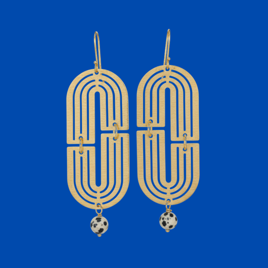 Art Deco Brass Statement Dangles