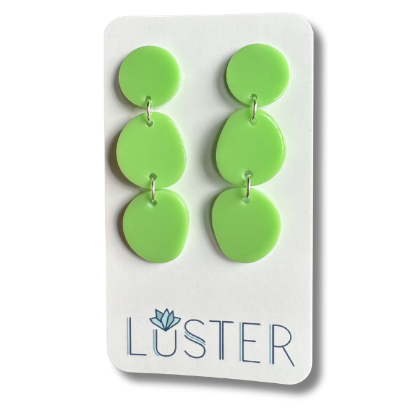 Green Trio Dot Earrings