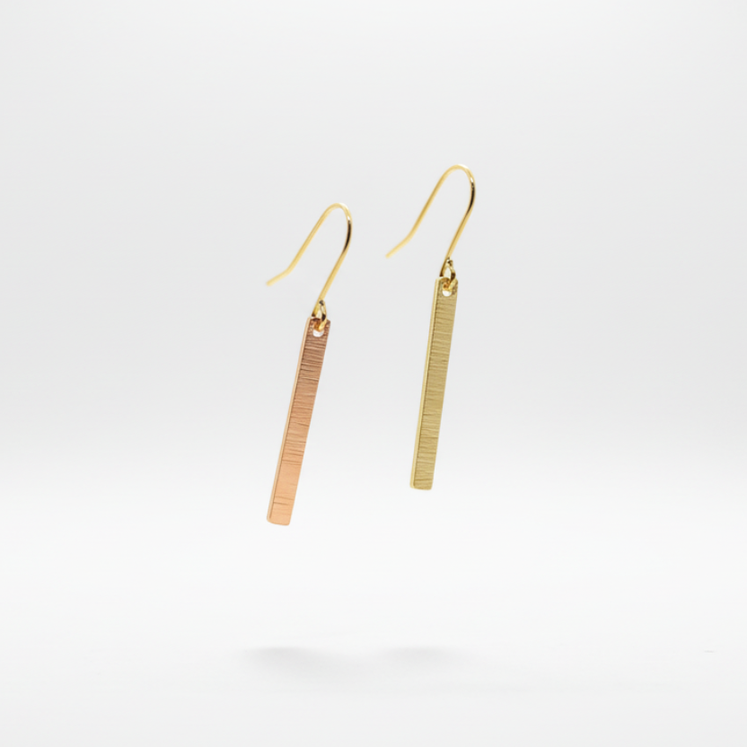gold-plated bar earrings