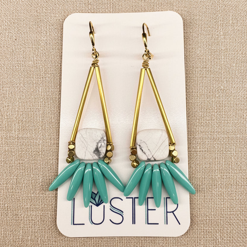 Stone + Glass Statement Earrings