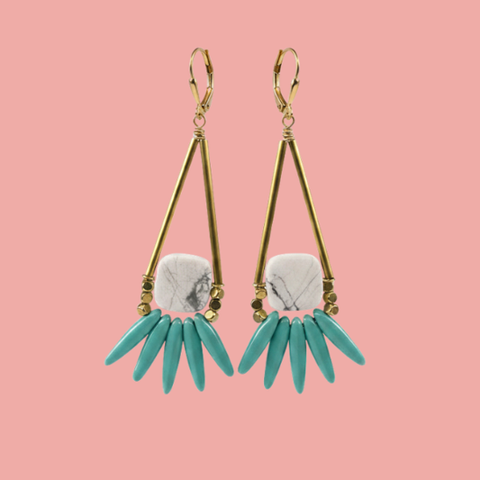 Stone + Glass Statement Earrings