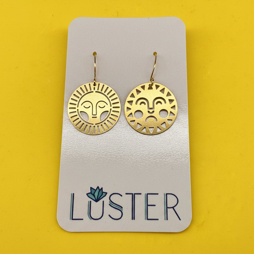 Awake Asleep Brass Earrings